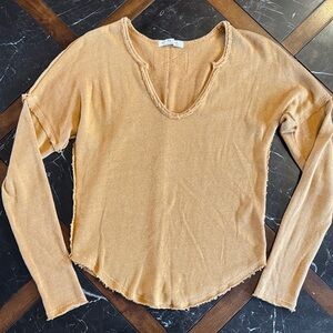 Free People Tan Long Sleeve Tee